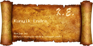 Kunyik Endre névjegykártya